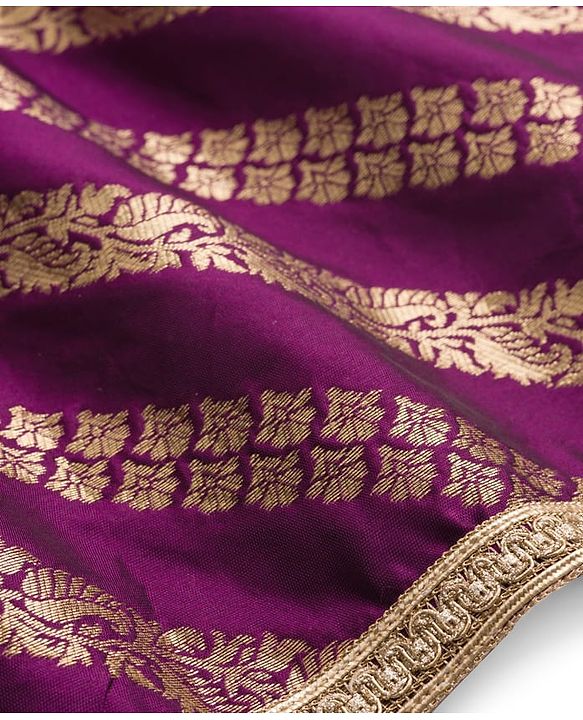 Babyhug Brocade Woven Half Sleeves Choli Lehenga & Dupatta Set With Floral Embriodery - Wine