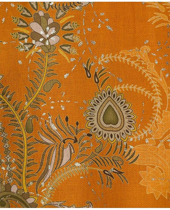 Babyhug Cotton Woven Full Sleeves Cambric Foil Printed Kurta Pajama Set- Mustard