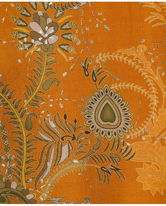 Babyhug Cotton Woven Full Sleeves Cambric Foil Printed Kurta Pajama Set- Mustard