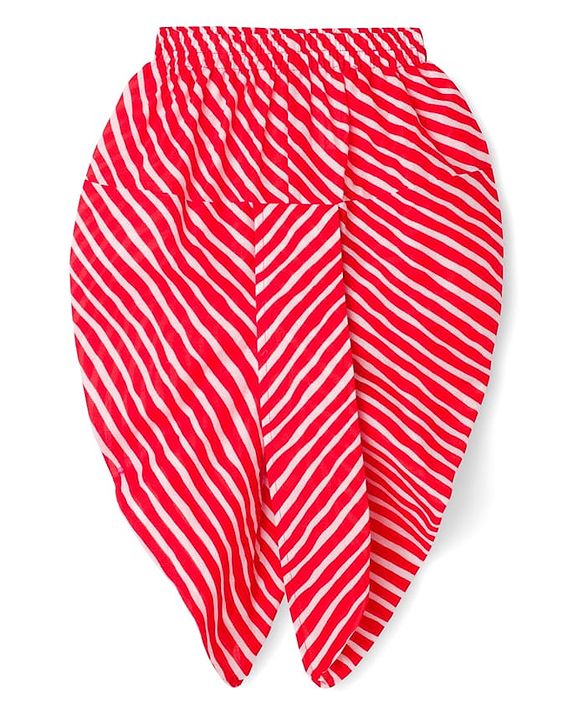 Babyhug Cambric Woven Full Sleeves Kurta Dhoti Set with Angarakha Foil Print - Red