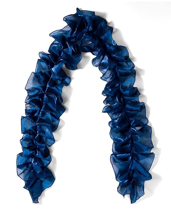 Babyhug Woven Sleeveless Choli Lehenga & Frilled Dupatta Set with Floral Embroidery - Navy Blue