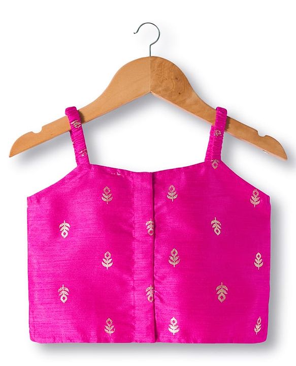 Babyhug Brocade Woven Sleeveless Choli Lehenga & Dupatta Set With Floral Embroidery - Orange