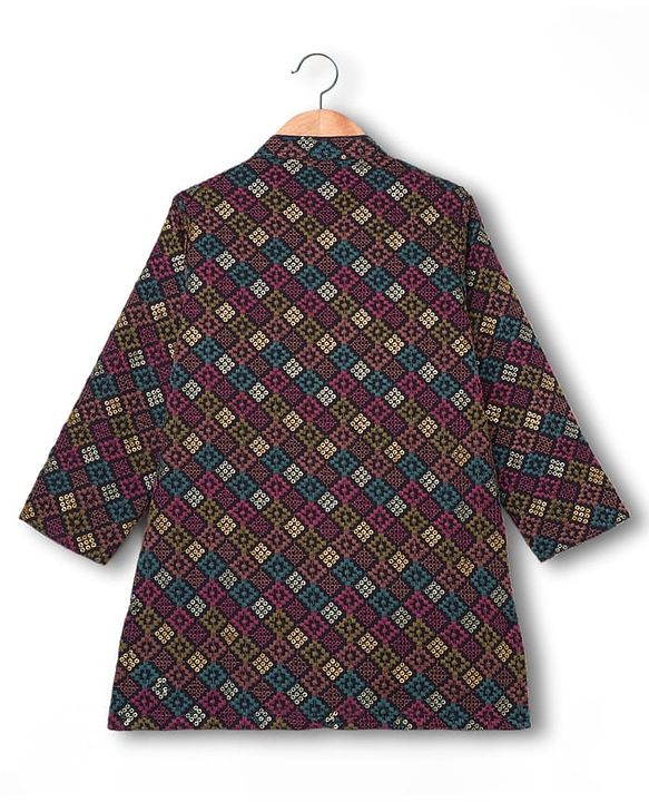 Babyhug Cotton Blend Woven Full Sleeves Kurta Pajama Set with Embroidery - Navy Blue
