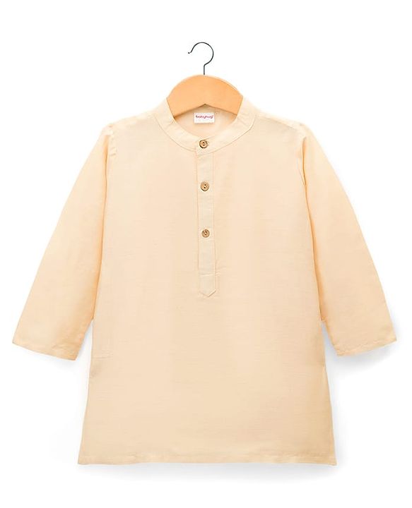 Babyhug Woven Full Sleeves Kurta Pajama & Nehru Jacket with Foil Embroidery - Beige & Purple