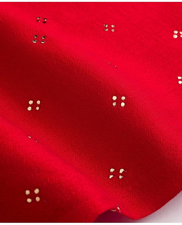 Babyhug Cotton Woven Full Sleeves Kurta Dhoti Set With Foil Print - Red