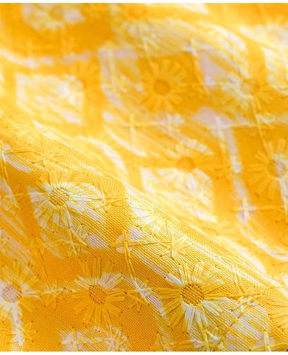 Babyhug Woven Full Sleeves Hakkoba Embroidered  Kurta Dhoti Set -Yellow