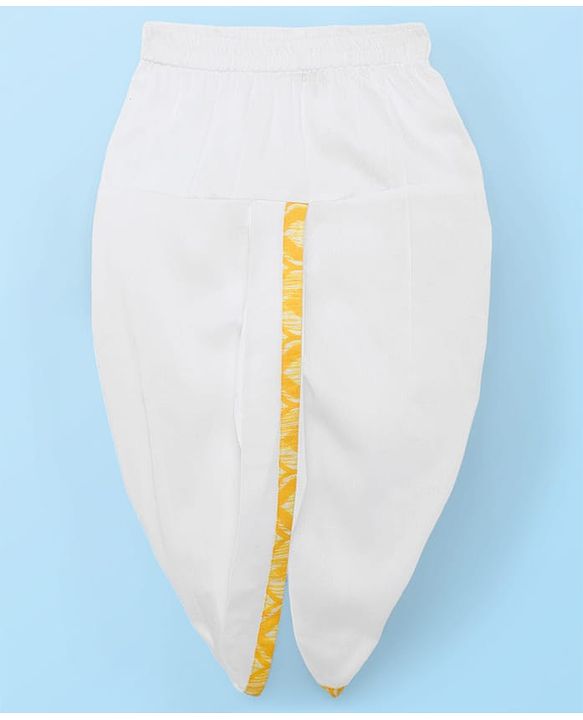Babyhug Woven Full Sleeves Hakkoba Embroidered  Kurta Dhoti Set -Yellow