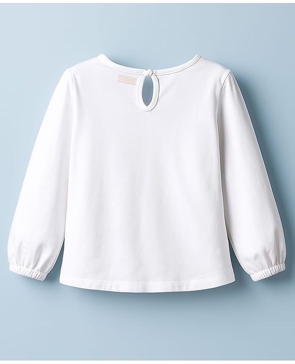 Babyhug Cotton Woven Frock & Full Sleeves Inner Tee With Animal & Heart Embroidery - Brown & White