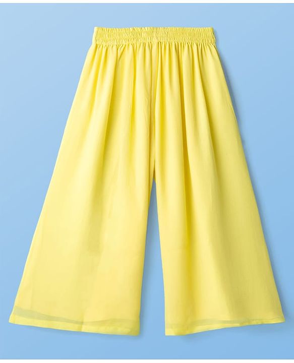 Pine Kids Woven Three Fourth Sleeves Indo Western Set with Jacket Embroidery & Sequin Detailing - Yellow