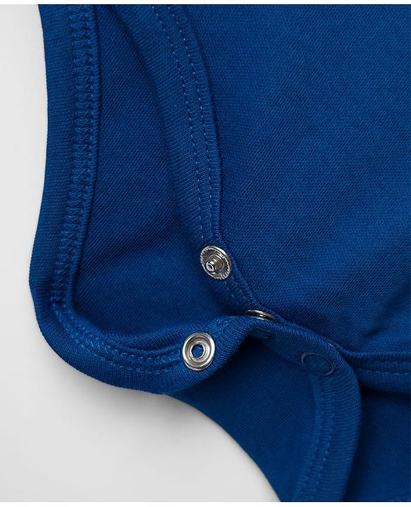 Babyhug 100% Cotton Interlock Knit Full Sleeves Onesie with Bear Print - Navy Blue