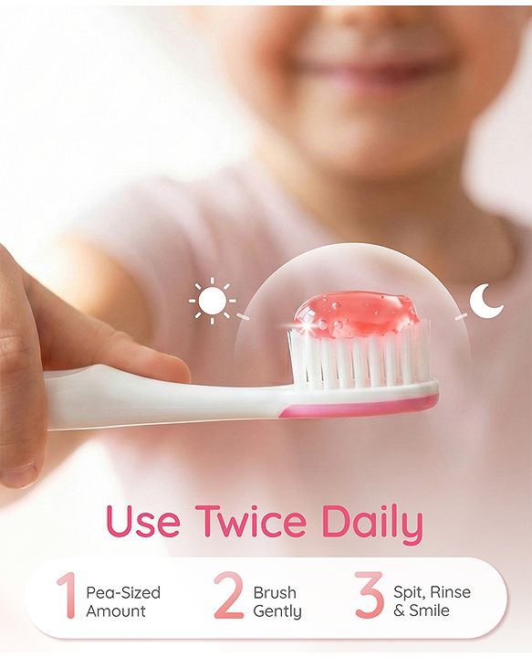Babyhug Pro Strawberry Fluoride-Free Toothpaste with 100% Natural Ingredients, Xylitol & Calcium   50 g