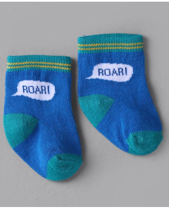 Cute Walk by Babyhug Knit Ankle Length Anti Bacterial Socks with Stripes Design Pack of 3 - White &  Blue