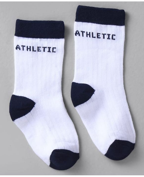 Cute Walk by Babyhug Knit Ankle Length Anti Bacterial Socks with Stripes Design Pack of 3 - White & Navy Blue