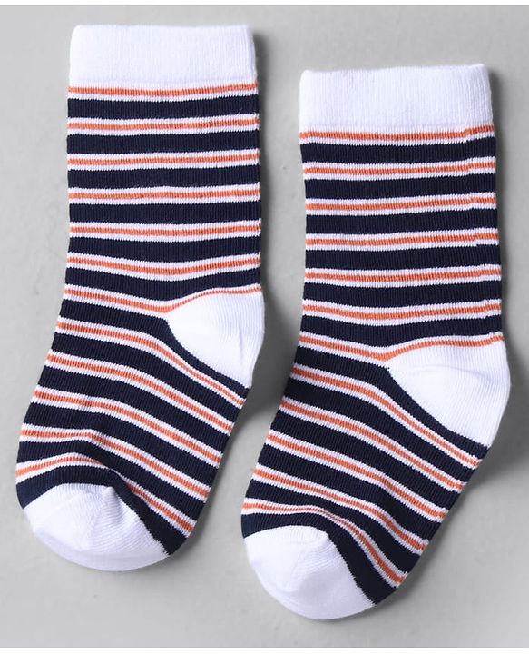 Cute Walk by Babyhug Knit Ankle Length Anti-Bacterical Socks With Stripes & Text Design Pack of 3 - Multicolor