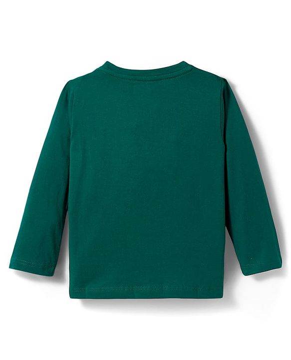 Babyhug Cotton Knit Full Sleeves Night Suit With Penguin Print - Green