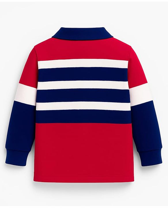 Babyhug Single Jersey Knit Striped Polo T-Shirt & Denim Jeans Set - Multicolor