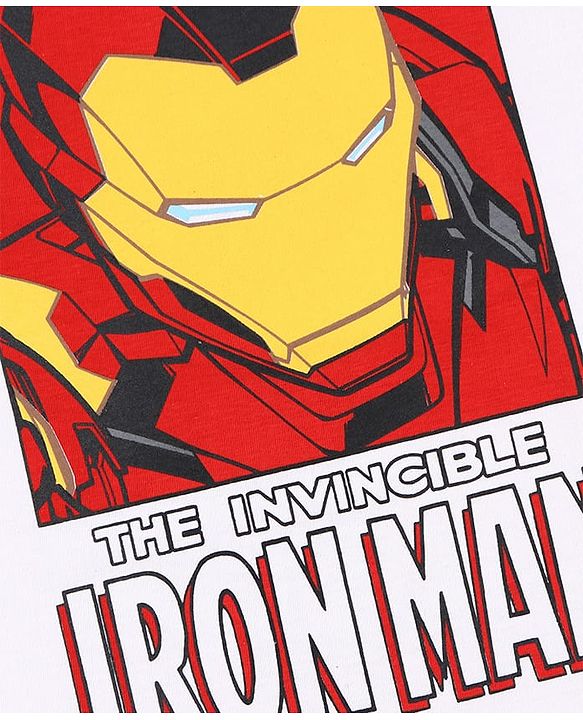 Pine Kids Marvel Single Jersey Knit Full Sleeves Night Suit With Iron Man Graphics - Red