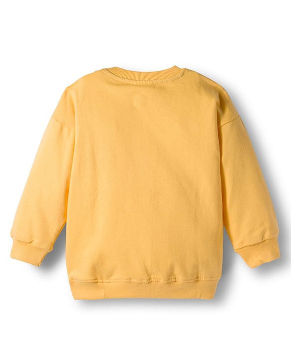 Babyhug Disney Terry Knit Full Sleeves Sweatshirt & Trackpant Set with Winnie the Pooh Graphic and Sherpa Sleeves Detailing -  Yellow