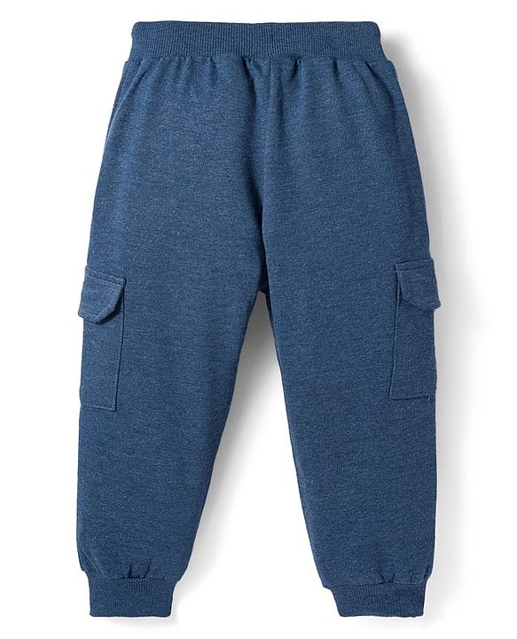 Babyhug Disney Terry Knit Full Sleeves Hooded Sweatshirt & Lounge Pant Set With Winnie The Pooh Graphics - Navy Blue