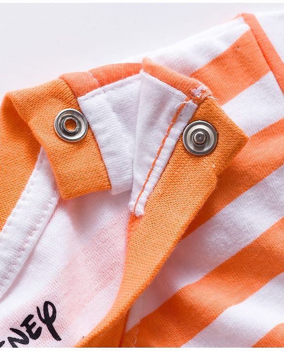 Babyhug Disney Single Jersey Knit  Full Sleeves T-Shirt with Winnie & Friends Graphic and Badge Detailing Pack of 2 - Yellow  & Orange