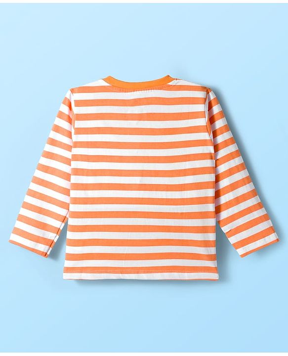 Babyhug Disney Single Jersey Knit  Full Sleeves T-Shirt with Winnie & Friends Graphic and Badge Detailing Pack of 2 - Yellow  & Orange