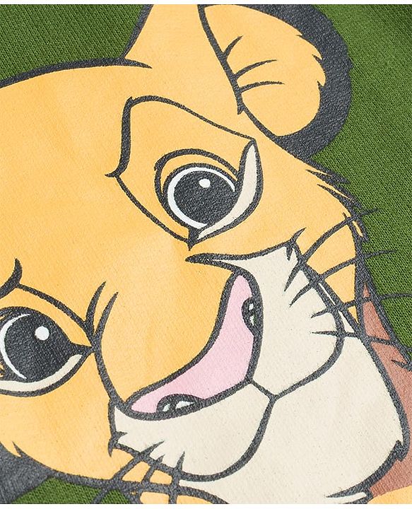 Babyhug Disney Terry Knit Track Pants with The Lion King Graphic Pack of 2 - White & Green