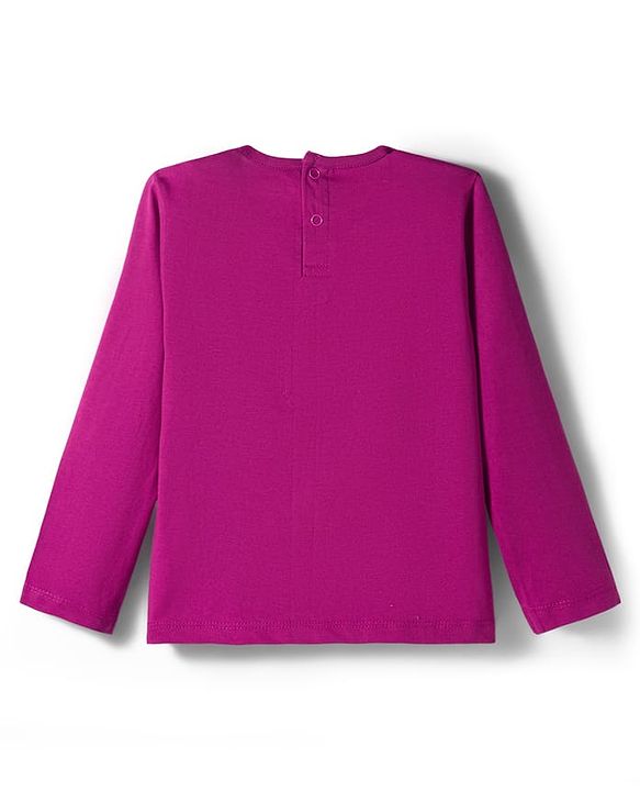 Babyhug Cotton Knit Full Sleeves Night Suit With Text Print - Pink