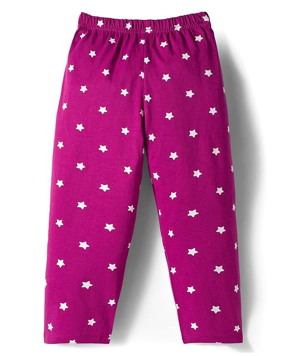 Babyhug Cotton Knit Full Sleeves Night Suit With Text Print - Pink