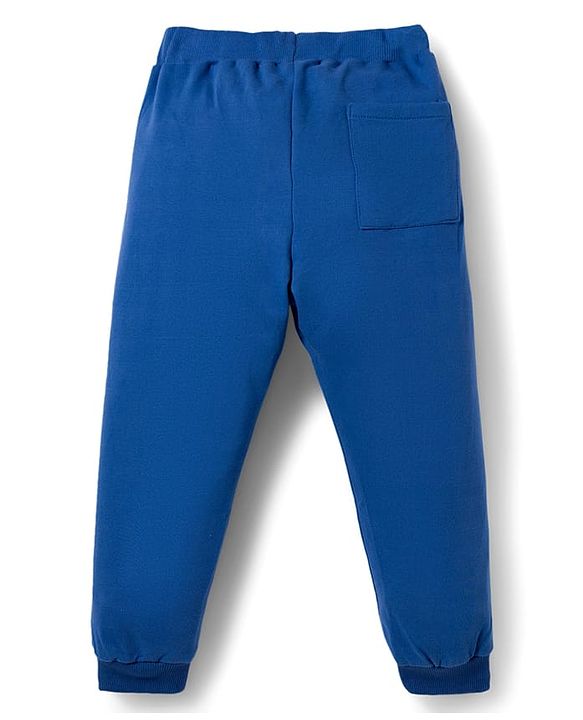 Pine Kids Marvel Single Jersey Knit Full Sleeves T-Shirt & Joggers Set with Spider Man Graphic - Blue