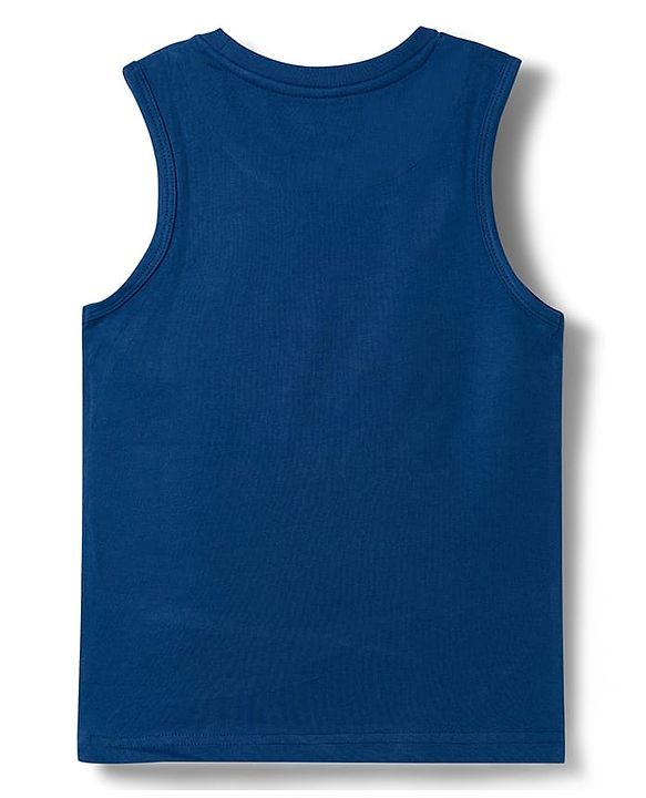 Pine Kids Lucas Single Jersey Knit Full Sleeve Printed Shirt and Sleeveless T-Shirt with Starwars Graphic - Light Blue & Blue