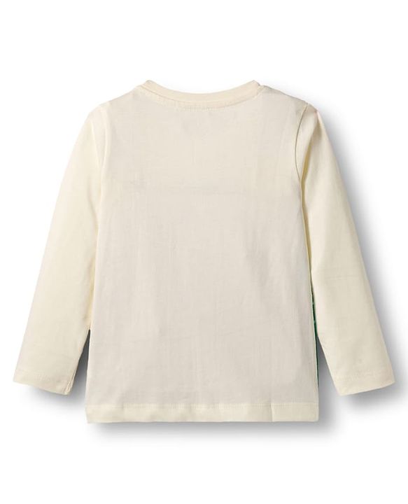 Babyhug 100% Cotton Knit Full Sleeves T-Shirt with Animal Print - Offwhite