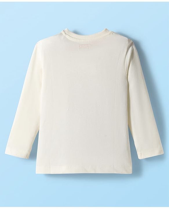Babyhug 100% Cotton Knit Full Sleeves T-Shirt with Animal & Jungle Print - Offwhite