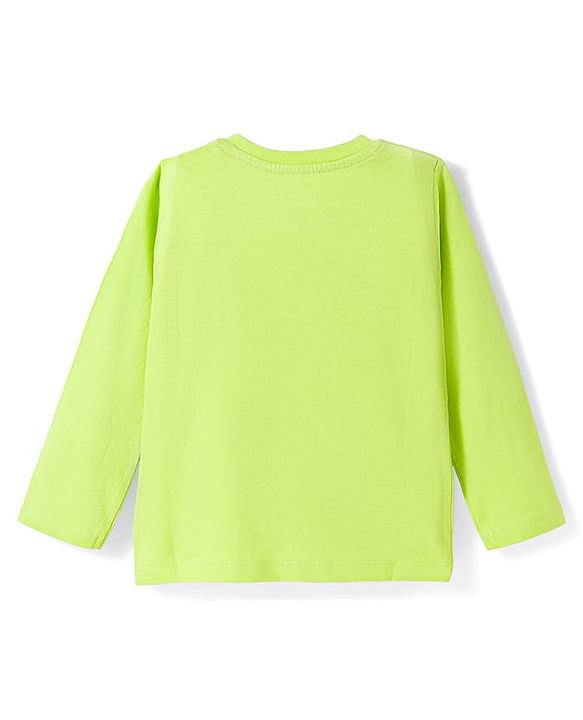 Babyhug 100% Cotton Knit Full Sleeves T-Shirt with Football Text Print - Lemon Yellow