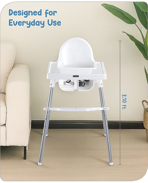 Babyhug Multi-functional Highchair & Convertible Feeding Chair | Removable Feeding Tray| Adjustable Footrest| Safety Harness| Anti-skid Base| Easy Assembly| Easy Cleaning| 6 Months to 3 Years - Blue