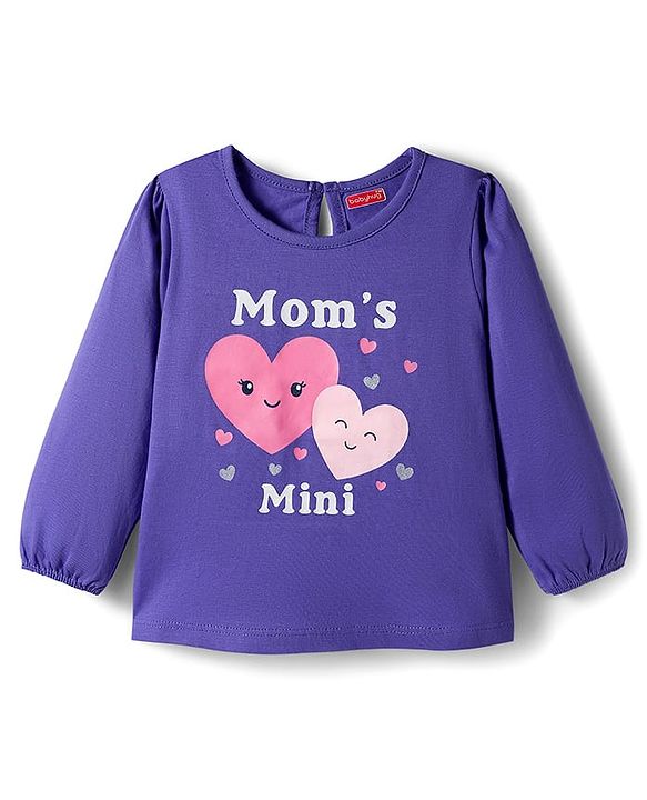 Babyhug 100% Cotton Knit Full Sleeves T-Shirts with Daddys Girl Print Pack of 3 - Purple Pink & Yellow