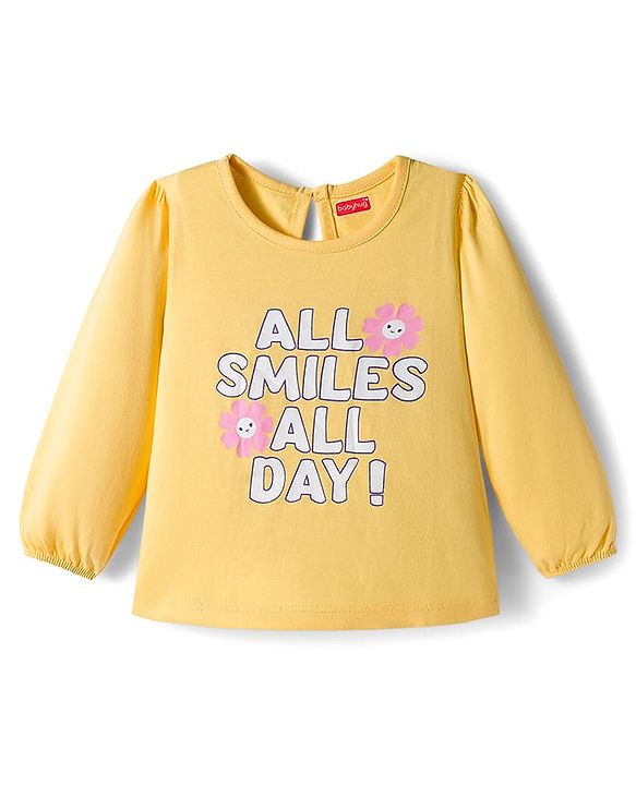 Babyhug 100% Cotton Knit Full Sleeves T-Shirts with Daddys Girl Print Pack of 3 - Purple Pink & Yellow