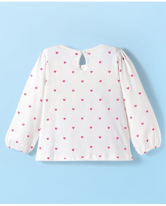 Babyhug 100% Cotton Knit Full Sleeves T-Shirt with Heart & Rainbow Print Pack of 3 - Navy Blue White & Pink