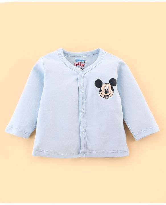 Babyhug Disney Cotton Baby Gift Set With Mickey Mouse Graphics - Light Blue