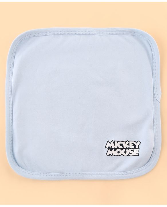 Babyhug Disney Cotton Baby Gift Set With Mickey Mouse Graphics - Light Blue