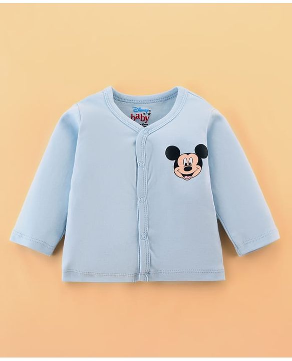 Babyhug Disney Cotton Baby Gift Set With Mickey Mouse Graphics - Light Blue