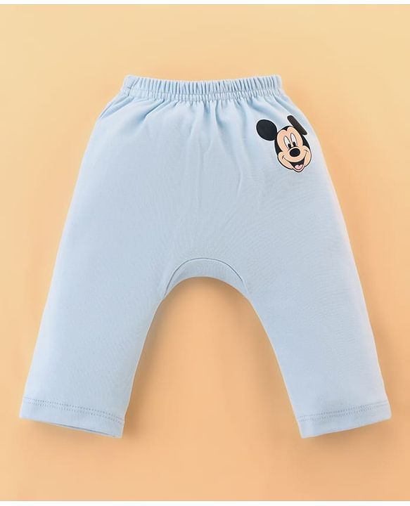 Babyhug Disney Cotton Baby Gift Set With Mickey Mouse Graphics - Light Blue