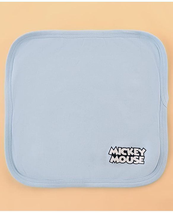 Babyhug Disney Cotton Baby Gift Set With Mickey Mouse Graphics - Light Blue