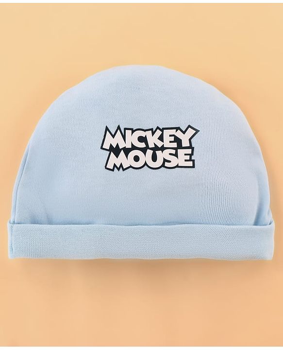 Babyhug Disney Cotton Baby Gift Set With Mickey Mouse Graphics - Light Blue