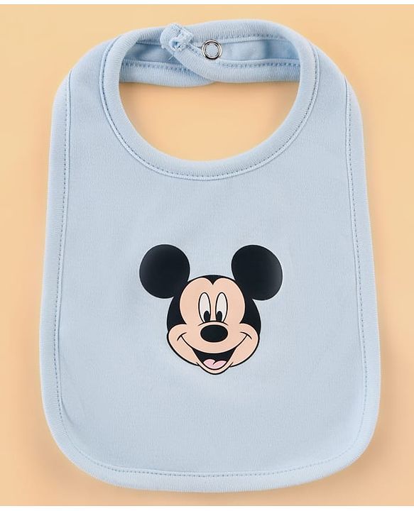 Babyhug Disney Cotton Baby Gift Set With Mickey Mouse Graphics - Light Blue