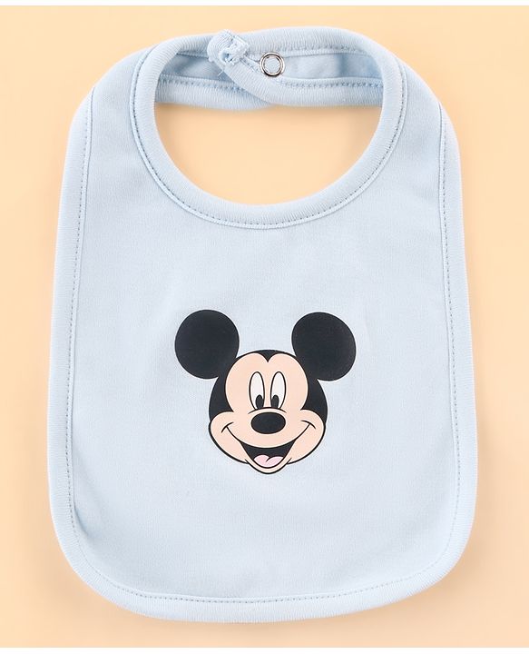 Babyhug Disney Cotton Baby Gift Set With Mickey Mouse Graphics - Light Blue