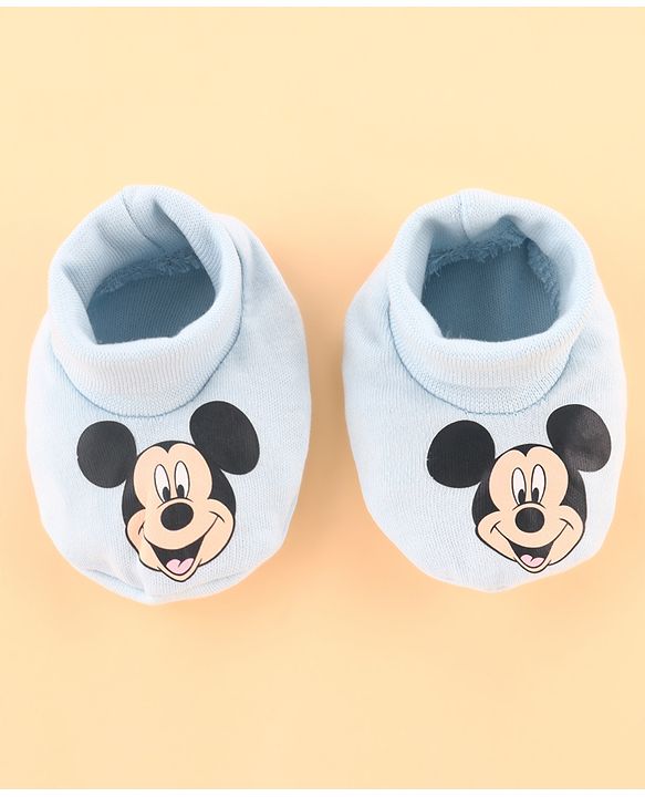 Babyhug Disney Cotton Baby Gift Set With Mickey Mouse Graphics - Light Blue