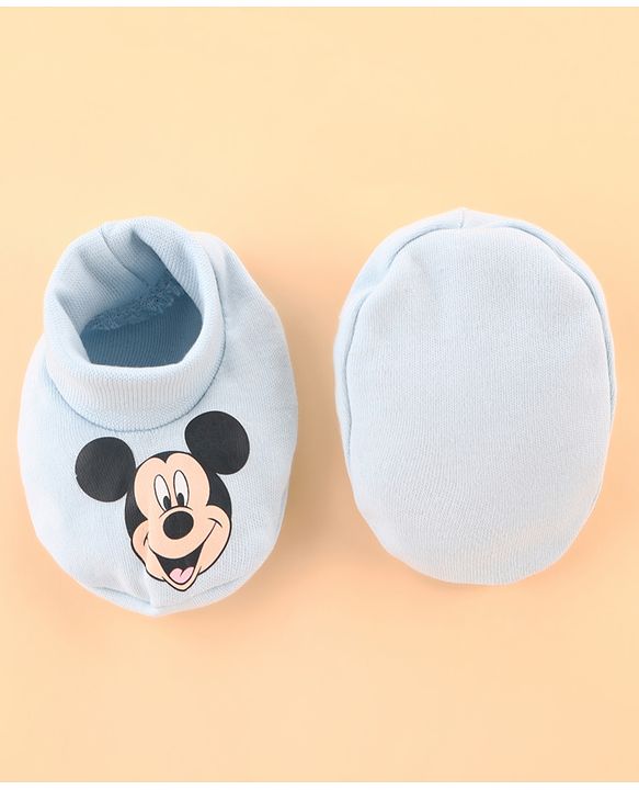 Babyhug Disney Cotton Baby Gift Set With Mickey Mouse Graphics - Light Blue