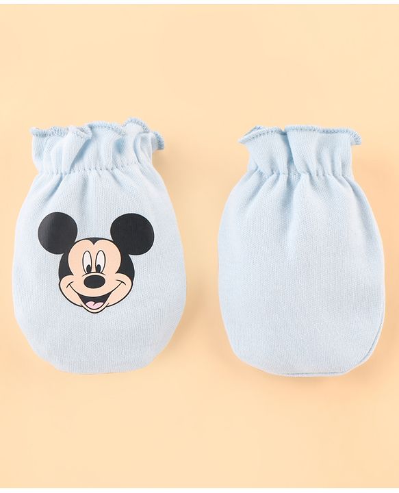 Babyhug Disney Cotton Baby Gift Set With Mickey Mouse Graphics - Light Blue