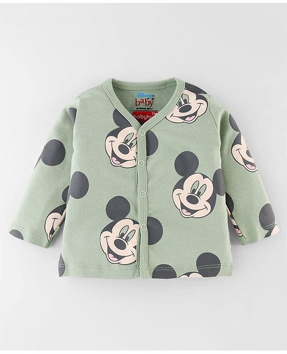 Babyhug Disney Interlock Cotton Baby Clothing Gift Set with Mickey Graphic- Light Green
