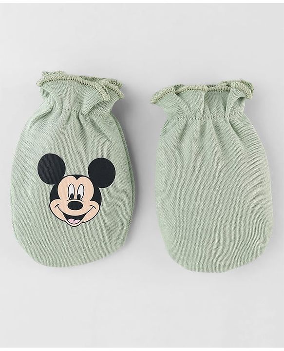 Babyhug Disney Interlock Cotton Baby Clothing Gift Set with Mickey Graphic- Light Green